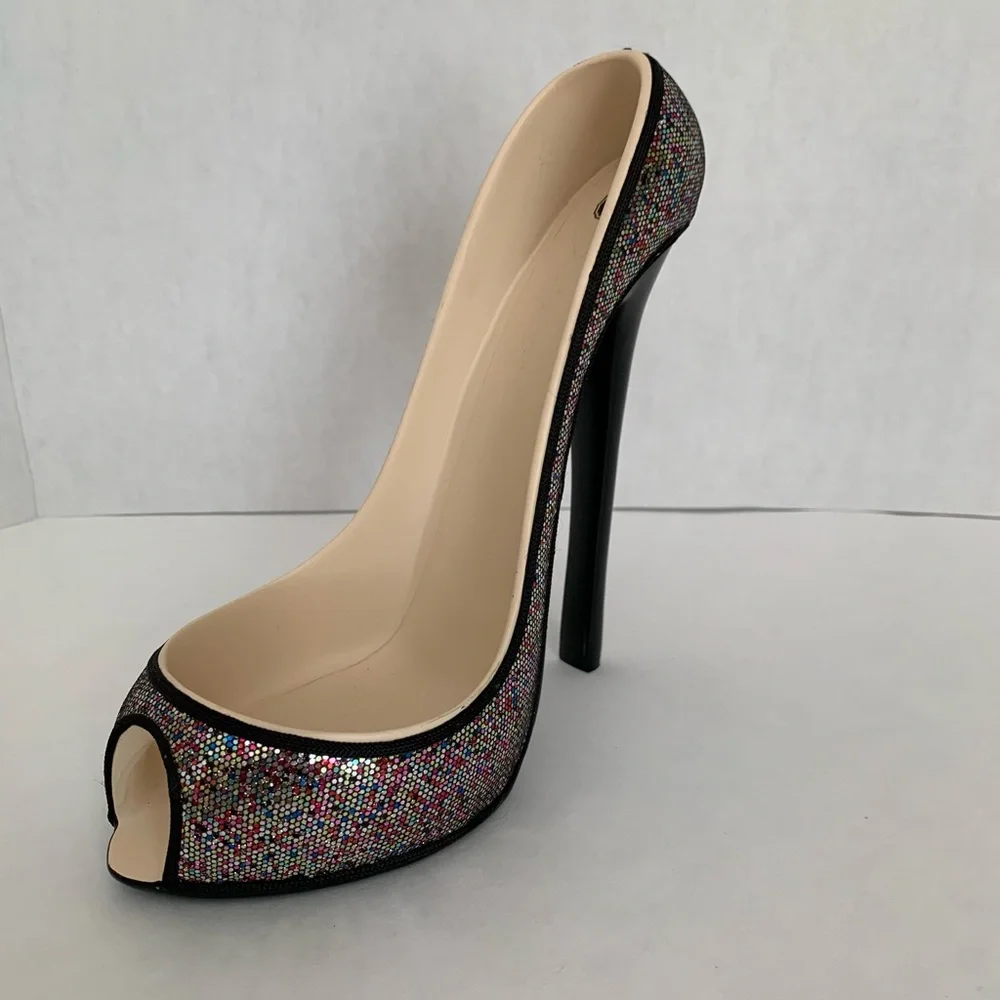 Wild Eye Designs Wine Bottle Holder High Heel Stiletto Shoe Sparkle Bling